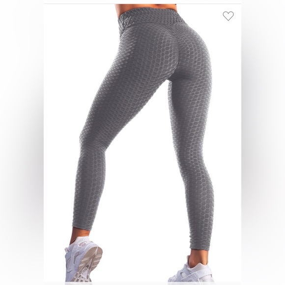 Pants - Gray Silver Women’s Waffle Butt Lift Textured Women's Leggings